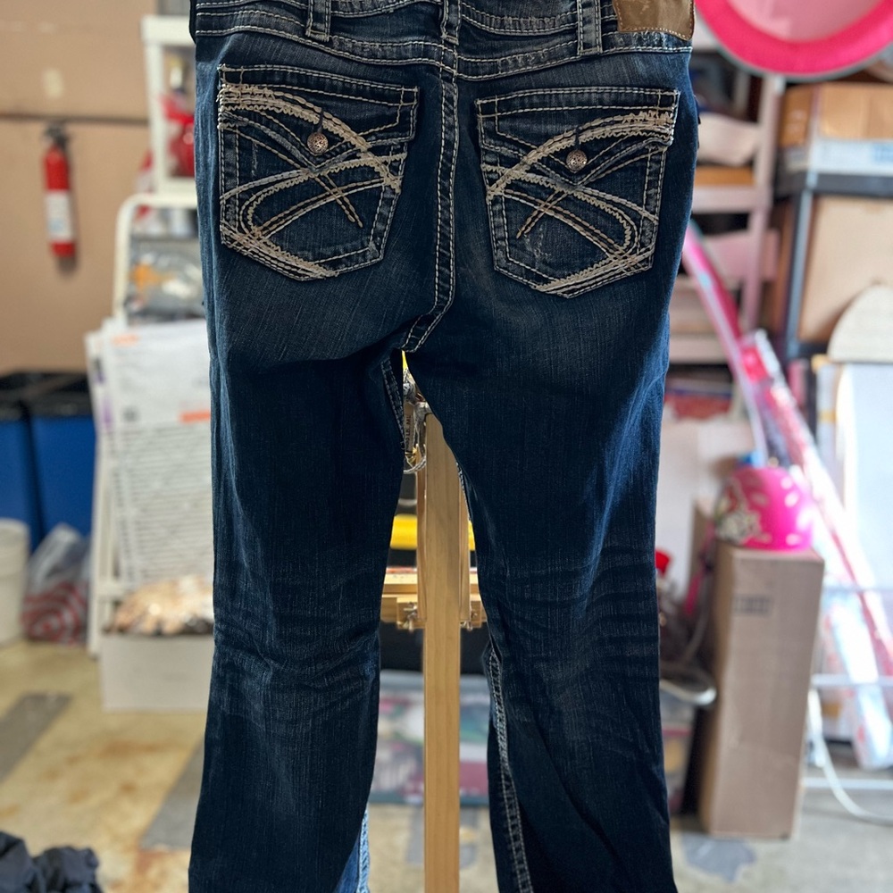 Women's Distressed Blue Jeans - Picture 2 of 4